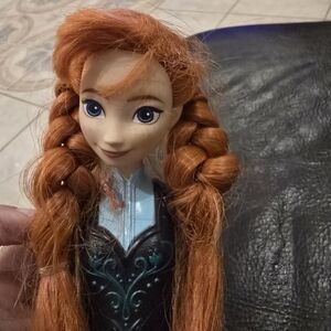 Braided Redhead Anna Doll From Frozen with Black Outfit